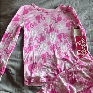 Barbie Light Pink & Hot Pink Girls' Long Sleeve Pajama Set